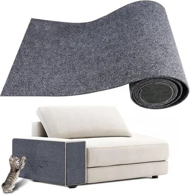 Image de Tapis anti-griffures pour chats, autocollant, 60 x 400 cm, gris clair