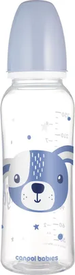 Image de Canpol Babies Cute Animals Bottle 250 ml standard blue 11/841_BLU, 1 pièce