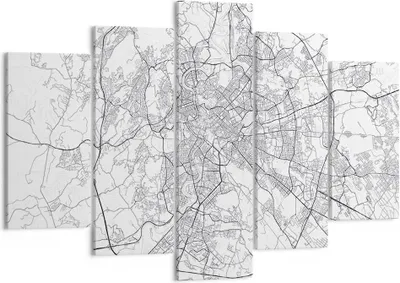 Produktbild von Bild auf Leinwand - Leinwandbild - 5 Teile - Stadt Karte Rom - 150x100cm - Wand Bild - Wanddeko - Wandbilder - Leinwanddruck - Bilder - Wanddekoration - Leinwand bilder - Wandbild - EA150x100-4682