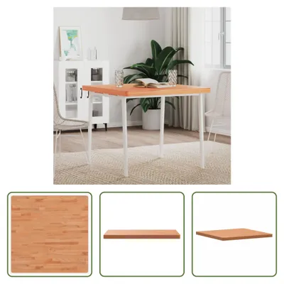 Productafbeelding van De Living Store eettafelblad, 80x80x4 cm, vierkant, massief beuken hout