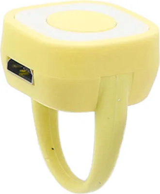 Produktbild von Ring-Fernbedienung, wiederaufladbar, Fingertip-Bluetooth-Tastenklicker für Kamera-Auslöser, Selfie, Gelb