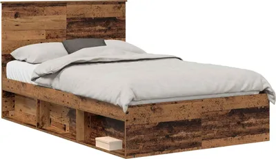 Zdjęcie produktu dla vidaXL Rama łóżka z drewna odzyskanego 120 x 190 cm lite drewno sosnowe