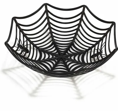 Image de Coquille en toile d'araignée Décoration d'Halloween noire 27 cm - Taille unique