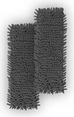 Produktbild von Bodenwischer Ersatzbezug 40 cm (2er-Pack), Chenille Wischbezug Anthrazit, passend für Klapphalter, für alle Böden