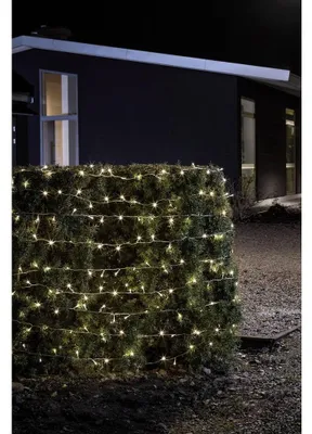LED-Lichtnetz 240 warmweiße Dioden, IP44, Batteriebetrieb, Timer