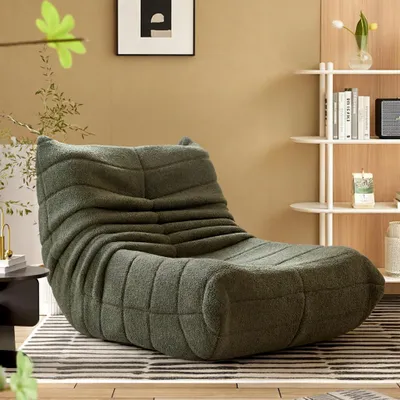 Produktbild von okwish Schlafsofas Relaxsessel mit Rückenlehne, Lazy Sofa, Indoor-Sitzkissen, faltbarer Meditationsstuhl, geeignet für Schlafzimmer, Wohnzimmer, Grün