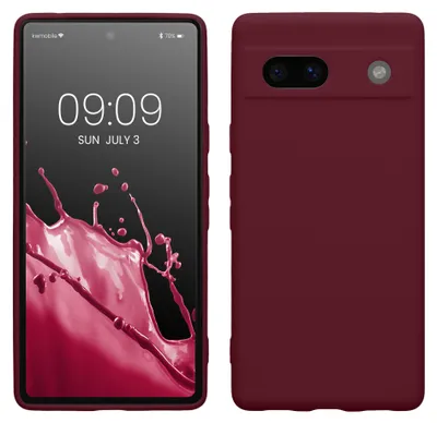 Produktbild von kwmobile Handyhülle für Google Pixel 7a Hülle - weiches Handy Silikon Case - Schutzhülle Cover - Bordeaux Violett