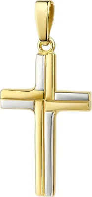 Produktbild von Kreuz Anhänger 8 Karat FÜR Damen aus Gold - Bicolor 333