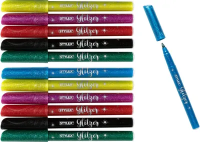 Produktbild von 12 Fasermaler "Glitzer" / 6 verschiedene Farben