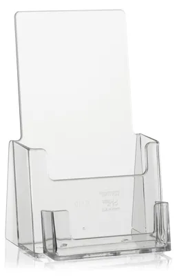 Produktbild von 2 Stück taymar Pack taymar DIN Lang (DL) Tisch-Prospektständer/Flyerhalter/Prospekthalter mit extra Visitenkarten-Halter
