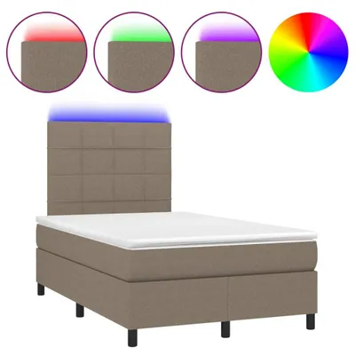 Produktbild von Boxspringbett mit Matratze & LED Taupe 120x200 cm Stoff