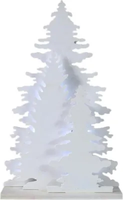 Produktbild von 3D-Weihnachtsbaum aus Holz mit LED-Beleuchtung, batteriebetrieben