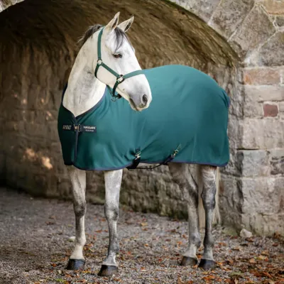 Produktbild von Horseware Abschwitzdecke in Größe 90 - Amigo Jersey Pony Cooler - Dynasty Green/Navy & Silver