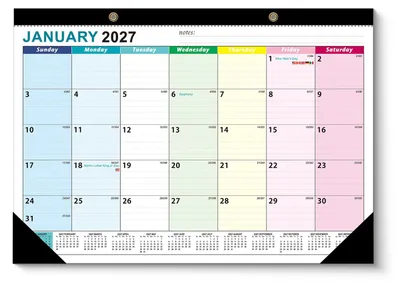 Image de Calendrier mural, 18 mois, 43 x 30 cm, à pages découpables, idéal pour le bureau et la maison