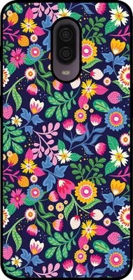 Zdjęcie produktu dla Etui na telefon Smartphonica odpowiednie dla OnePlus 6T z kwiatowym nadrukiem - tylna obudowa z TPU w kwiatowy wzór