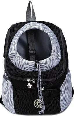 Image de Sac de transport pour chiens, sac à dos pour chiens, mains libres, sac de transport réglable pour animaux de compagnie, pour petits chiens, chiens moyens, chats, noir, S