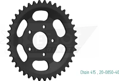 Produktbild von Esjot Kettenrad 0850 Kettenrad 415 40z Stahl schwarz