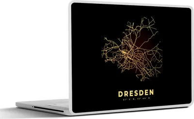 Produktbild von MuchoWow® Laptop Aufkleber Sticker Cover Dresden - Gold - Stadtplan - Karte 30x22 cm - Laptop-Sticker