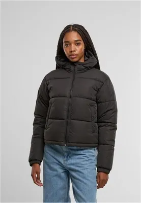 Zdjęcie produktu dla Dámská zimní bunda Urban Classics Ladies Peached Puffer Jacket With Hood black - 4XL