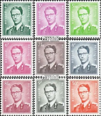 Produktbild von Briefmarken Belgien 1958 Mi 1126x-1134x (kompl.Ausg.) normales Papier postfrisch Baudouin