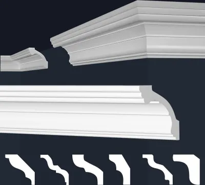 Produktbild von MARBET DESIGN Stuckleisten XPS Styropor weiß - Deckenleisten Stuck Decken Styroporleisten E-Leisten - (2 Meter / 1 Leiste E-38)