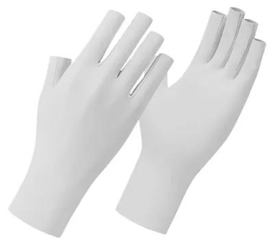 Produktbild von Damen UV-Sonnenschutzhandschuhe fingerlos Halbfinger Weiß Nylon