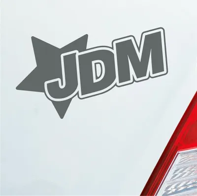 Produktbild von Auto Aufkleber JDM Stern Tuning Star 12x7 cm Grau Sticker Heckscheibenaufkleber