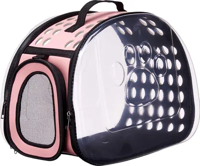 Produktbild von MASCOW | Hundetransporttasche -  Tiertransporttasche - 33 x 20 x 43 cm - Rosa - Katzentransporttasche - Faltbar