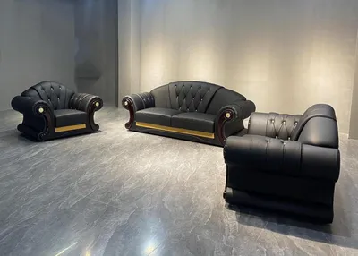 Produktbild von Ledersofa Couch 3tlg. Set Garnitur Sofa Couchgruppe Garnituren Wohnzimmer