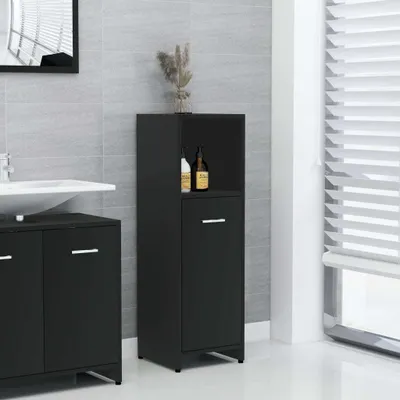 Produktbild von "2026 Promotion" Badschrank - Badregal - Schwarz 30x30x95 cm - Holzwerkstoff - Badezimmer CC26971