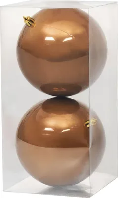 Zdjęcie produktu dla Koule świąteczne MagicHome, 2 sztuki, brązowe, do dekoracji choinki, 12 cm