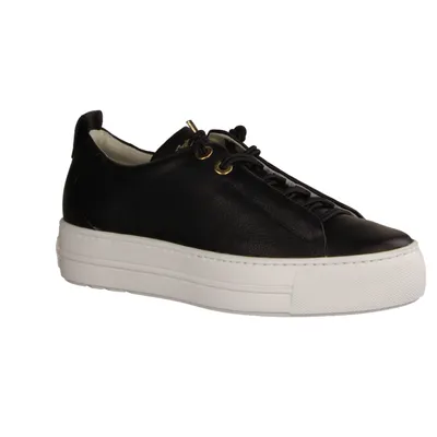 Produktbild von Paul Green 5017-021 Damensneaker, Black/Gold, Leder, NEU - Damenschuhe Top Trends, Schwarz, leder (mastercalf)