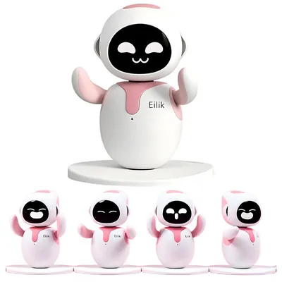 Image de ZELURXX : Robot-animal interactif, compagnon de table, équipé de capteurs tactiles, réagit aux émotions, propose des jeux, peut se connecter à d'autres robots, à partir de 6 ans, couleur rose