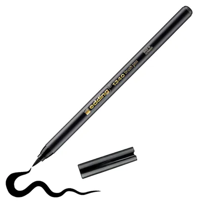 Produktbild von Edding 1340 Pinselstift schwarz, Pinselspitze 1-3 mm, Fein / Mittel, 1 Farben, Schwarz, Pinselspitze, 1 mm, 3 mm