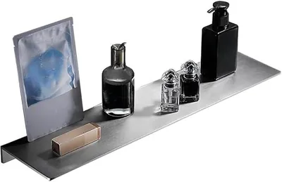 Produktbild von PolkaHome® 40 cm selbstklebendes Duschregal, Wandmontage SUS304 Edelstahl Duschkorb, ohne Bohren, rostfreies Badezimmerzubehör für Bad