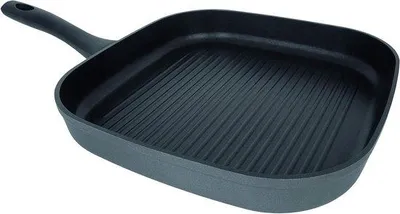 Produktbild von Famanu Grillpfanne 28 x 28 cm - geschmiedetes Aluminium, schwarz, spülmaschinenfest