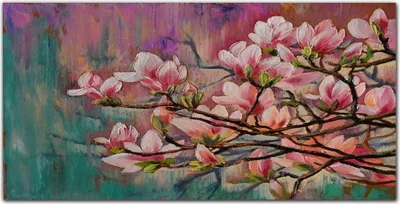 Produktbild von Coloray - Bild aus Glas - 120x60 cm - Küche wanddekoration Dekoration wohnzimmer gehärtetes Glas glasblock mit bild - Gemälde Blumen Zweig