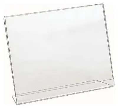 Productafbeelding van Transparante acryl displayhouder, 13x18 cm, horizontaal, met L-vormige voet - Model 7042