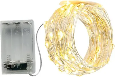 Produktbild von Lichterkette 100 cm Timer 66 Micro LED warmweiß  Weihnachten Deko Beleuchtung