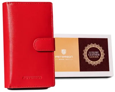 Obrázek produktu pro Peterson dámská peněženka z přírodní kůže červená RFID 16x10 cm