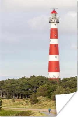 Produktbild von MuchoWow® Poster Insel - Leuchtturm - Niederlande 80x120 cm - Papierdruck