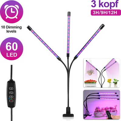 Immagine prodotto di Lampada per piante Clanmacy LED Grow Light - timer automatico 3-9-12 ore，30 W