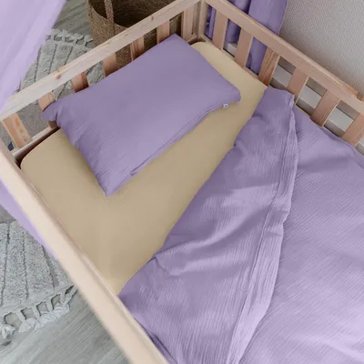 Obrázok produktu pre Mušelínová detská posteľná bielizeň 135x200 cm orgovánová s obliečkou na vankúš 80x80