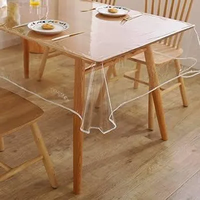 PVC-Tischdecke transparent 140x160 cm wasserdicht