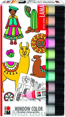 Zdjęcie produktu dla MARABU Window Color Set 'Lama' 10-teilig 665303 4007751720313