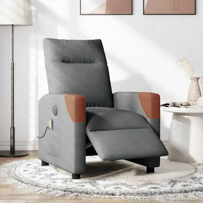 Produktbild von vidaXL Massagesessel Elektrisch Dunkelgrau Stoff