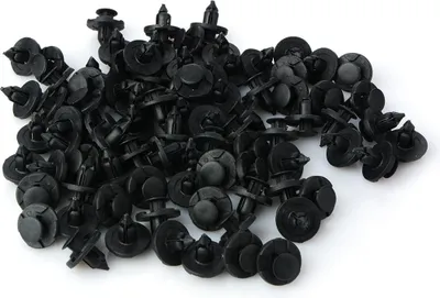 Immagine prodotto di Clip per auto - 100 pezzi, 8 mm, nero - Per interni, carrozzeria e accessori