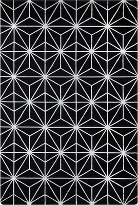 Produktbild von BELIANI Teppich Schwarz Viskose 140 x 200cm geometrisches Muster in Silber Kurzflor rechteckig Glamour Look