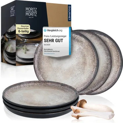 Produktbild von Moritz & Moritz VIDA 6tlg Dessert Teller Beige Geschirr Set