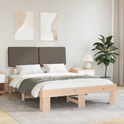Image de Maison Exclusive - Sommier avec tête de lit rembourrée Taupe 120 x 190 cm
